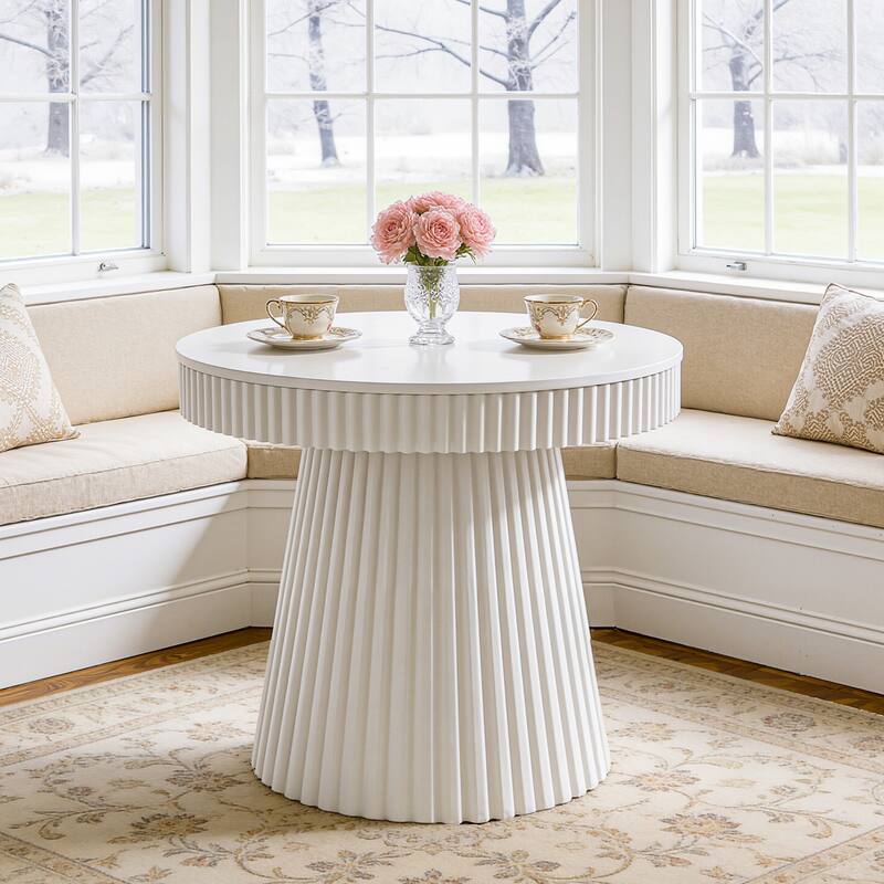 Small Dining Table, Modern Round Kitchen Table, 31.5" Circle Dining Tables for Kitchen, Dining Room, Living Room, Apartment