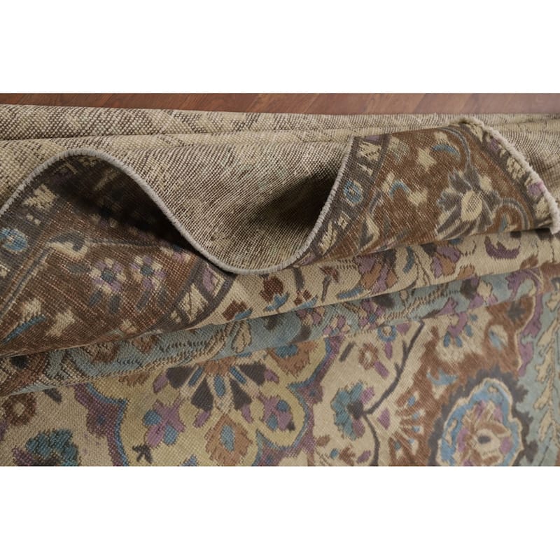 Traditional Floral Tabriz Persian Rug Traditional Handmade Wool Carpet - 9'7"x 12'8"