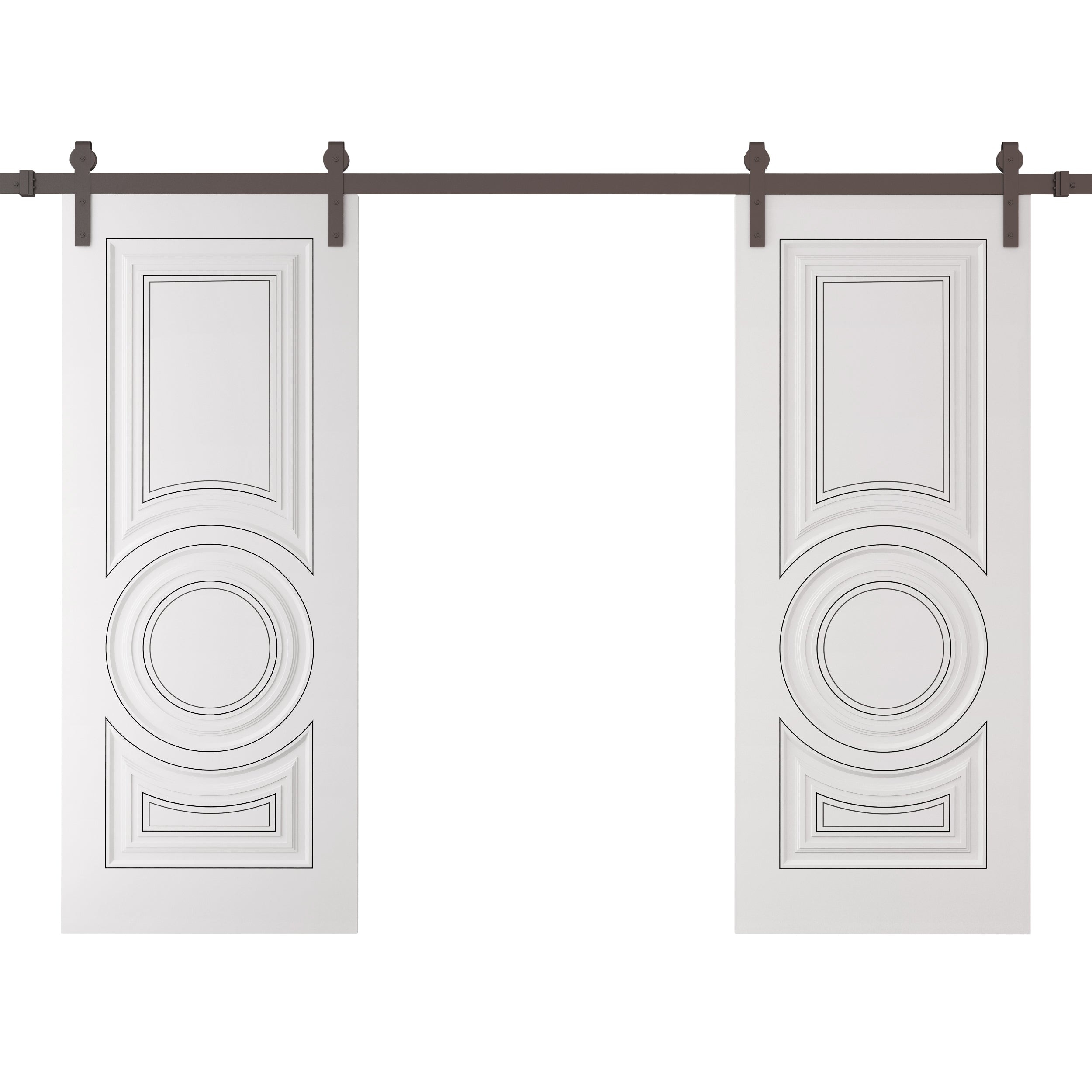 SartoDoors | Closet Door Double Barn Door | Solid Wood | 36x80, White Bedroom Door Bathroom Door Pantry Door Laundry Room Door