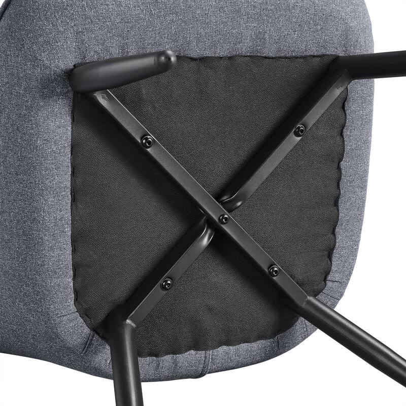 Yaheetech Modern Fabric Accent Chair Pleated Curved Back Armchair