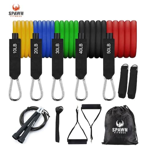 Resistance bands set of 11 with jump rope