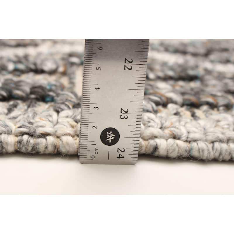 ECARPETGALLERY Braid weave Sienna Dark Grey Wool Rug - 5'3 x 7'4
