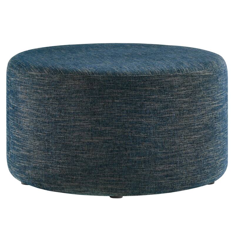 Callum 16"/23"/29"/38" Round Woven Heathered Fabric Upholstered Ottoman