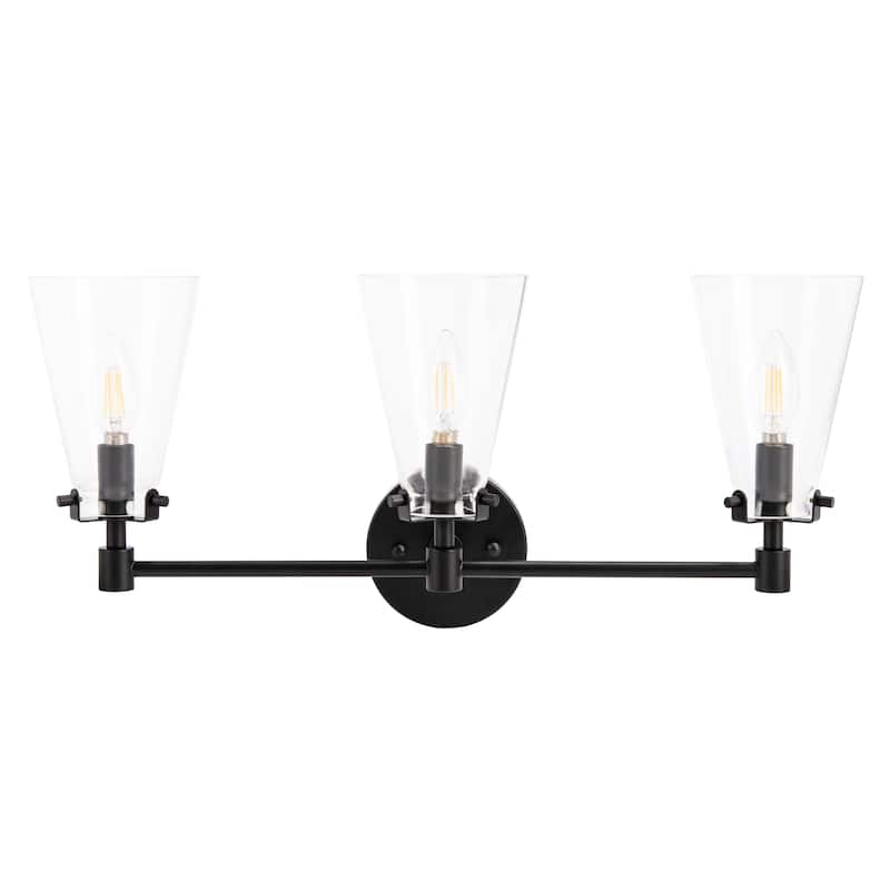 SAFAVIEH Lighting Hirono 3-Light Led Vanity Sconce - 22.8" W x 6.9" L x 9.8" H - 23Wx7Dx10H