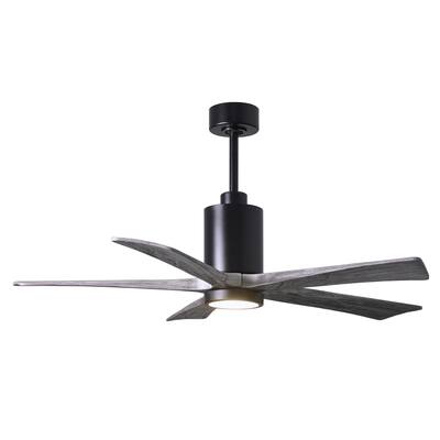 Patricia 52-inch Matte Black Paddle Fan with Light Kit - Barn Wood Tone Blades