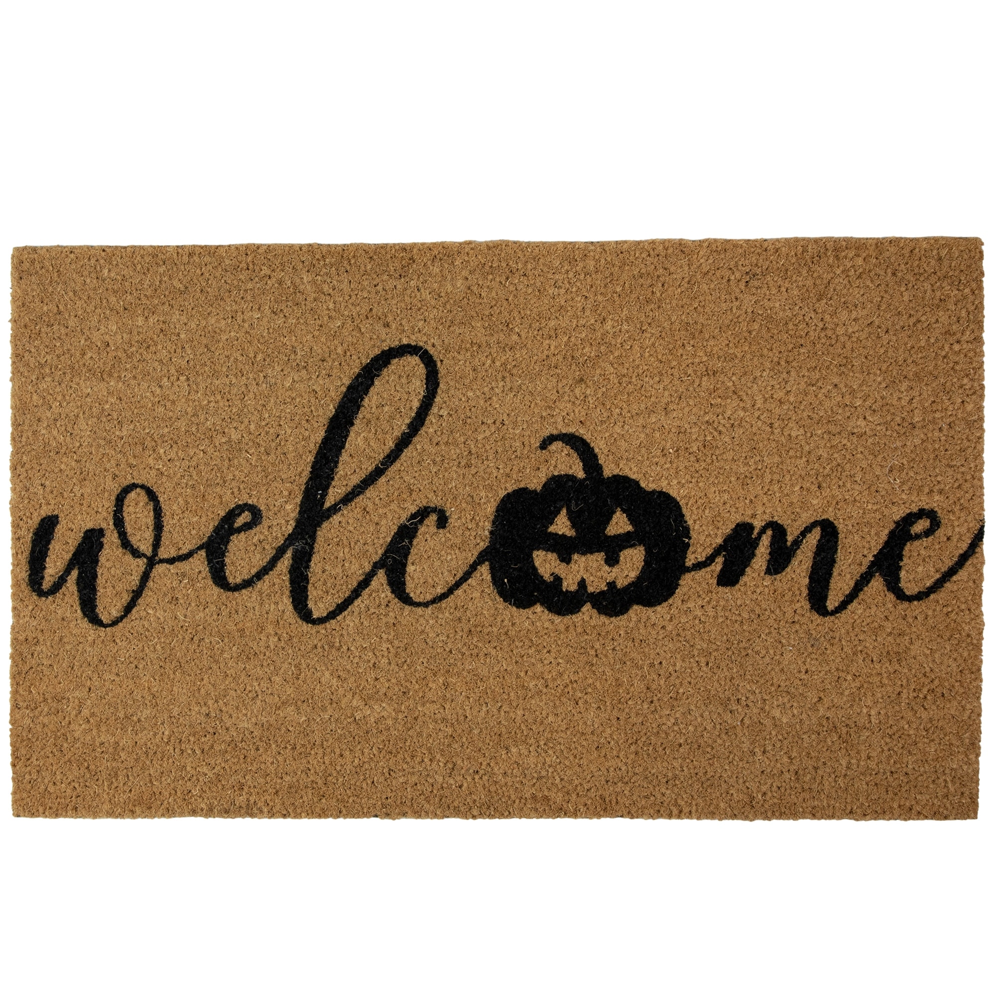 Natural Coir Pumpkin "Welcome" Halloween Doormat 18" x 30" - 30