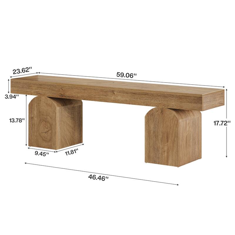 End of Bed Bench 59" Long Black Bedroom Bench for Bedroom