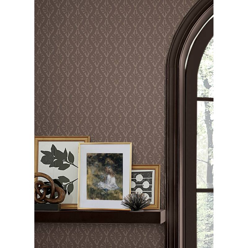 Chris Loves Julia x NuWallpaper Nova Carob Brown Peel and Stick Wallpaper