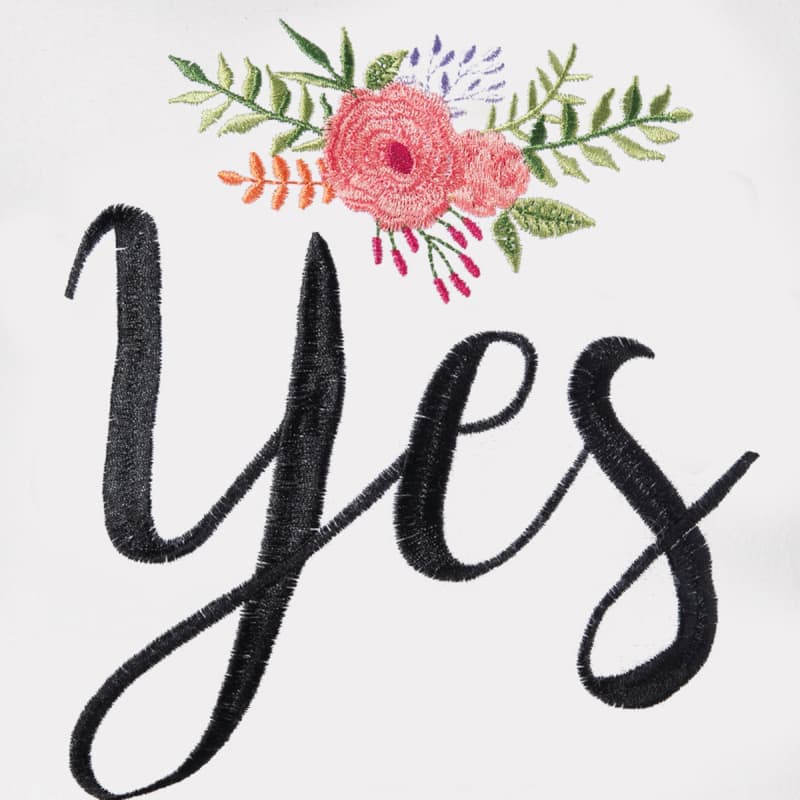 10" x 10" Yes/No Embroidered Throw Pillow