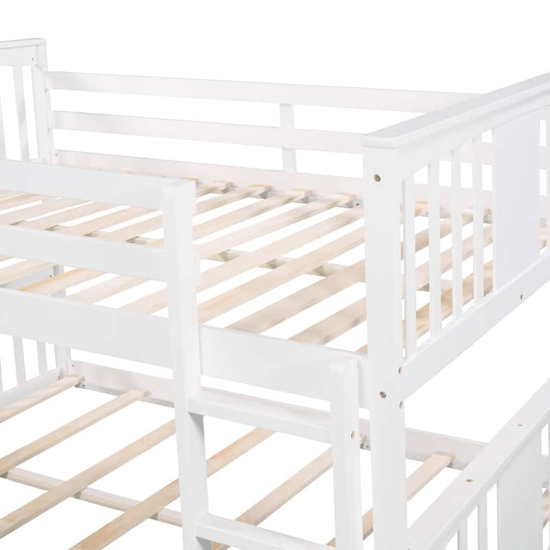 Wooden Bunk Bed with Ladder