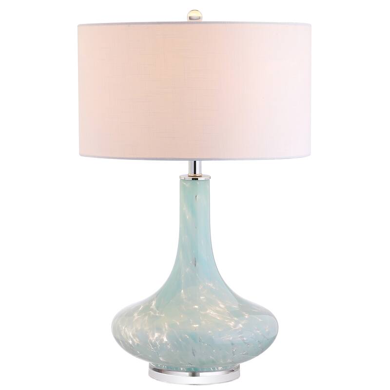 Olivia 29" Glass/Acrylic LED Table Lamp, Ice Blue by JONATHAN Y