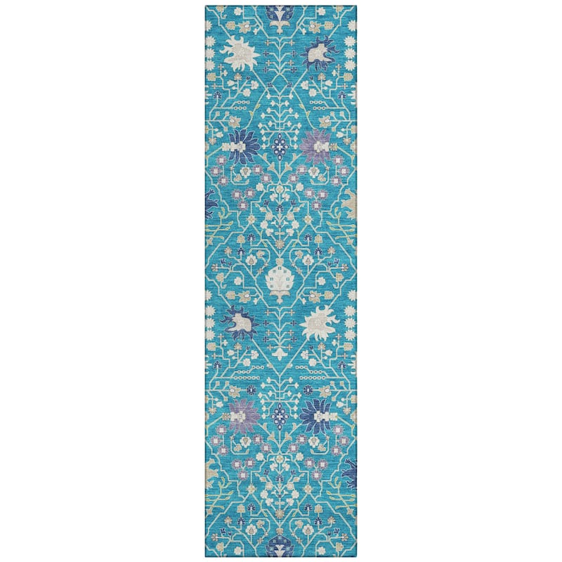 Machine Washable Indoor/ Outdoor Global Traditional Chantille Rug