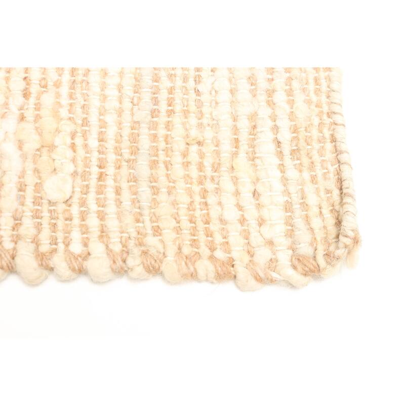 ECARPETGALLERY Braid weave Sienna Tan Wool Rug - 4'11 x 7'10