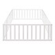 preview thumbnail 17 of 38, Full Size Wooden Floor Bed Frame with Safety Fence and Privacy Door - Stylish & Minimal Daybed