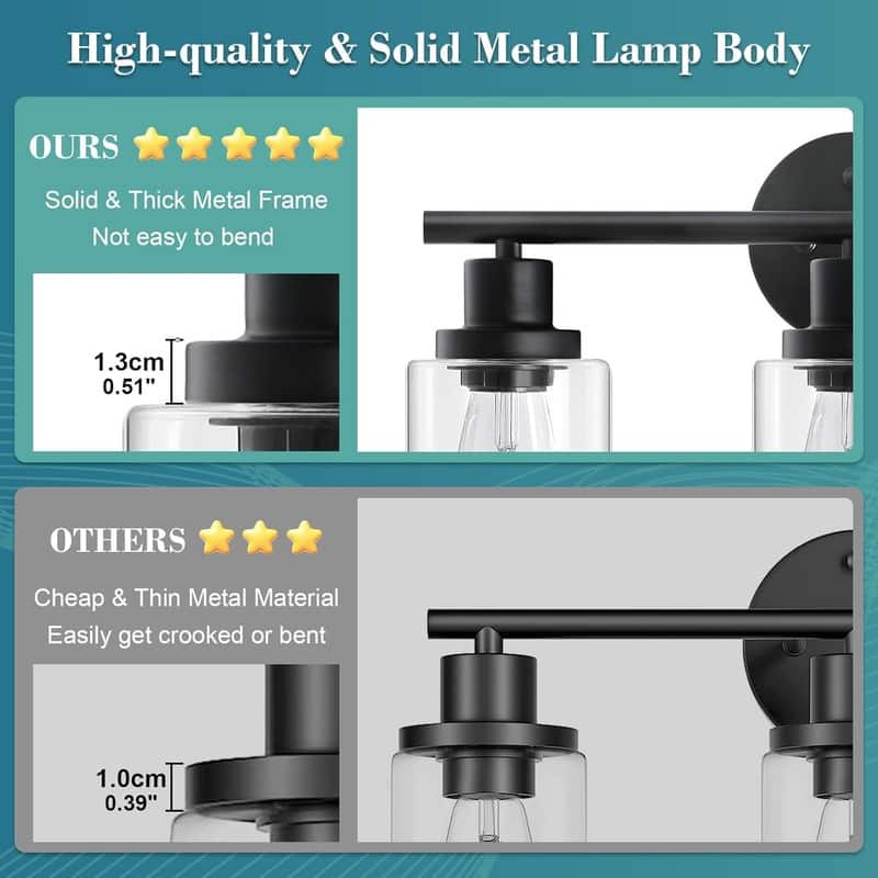 Modern Bathroom Light Fixtures, 3 Light Vanity Lights