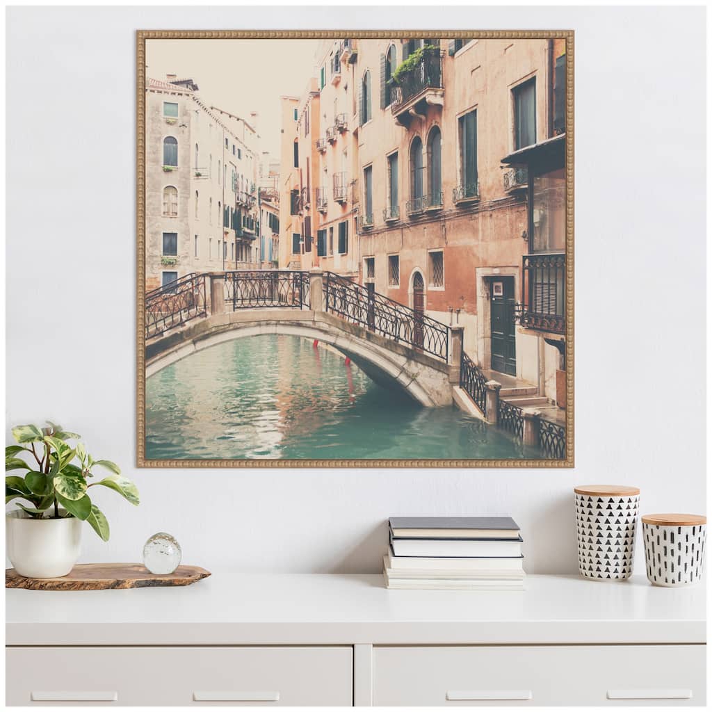 Kate and Laurel Sylvie Wandering The Streets of Venice Framed Canvas by Laura Evans