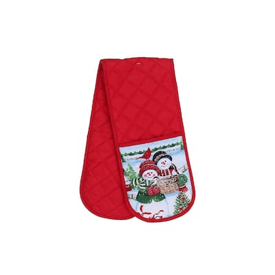 Christmas Double Oven Mitt Snowman Couple - Set of 2