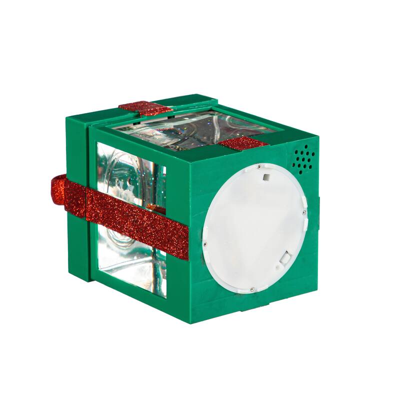 7" LED Santa Sleigh in Gift Box Water Lantern Table Decor