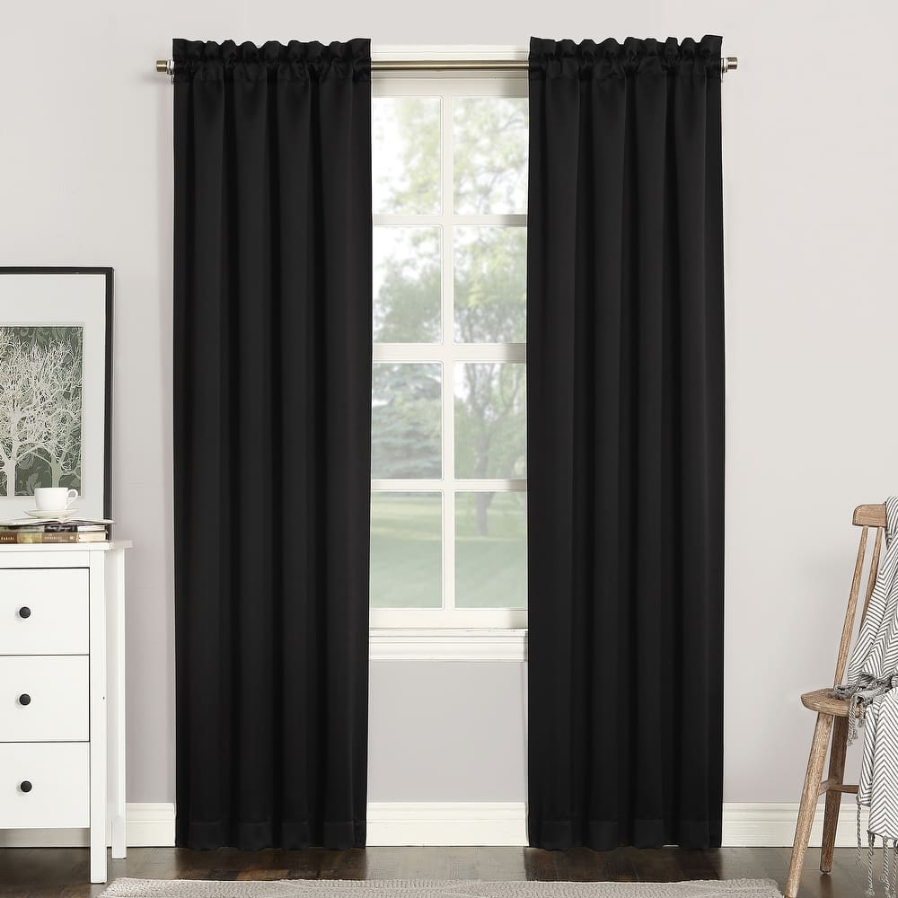 Sun Zero Hayden Energy Saving Blackout Rod Pocket 1-Piece Curtain Panel, Single Panel