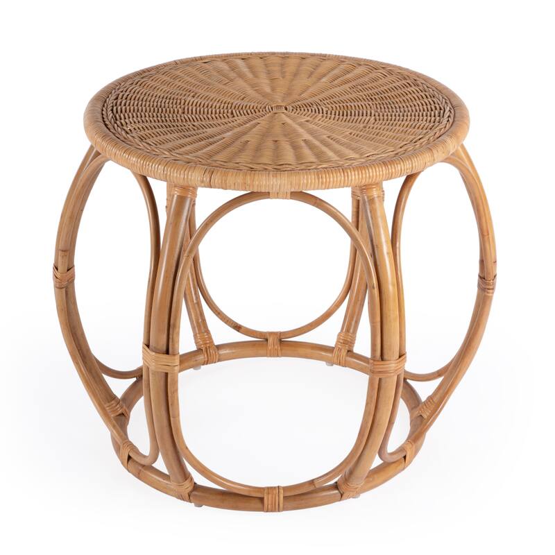 Savannah Woven Rattan Round End Table