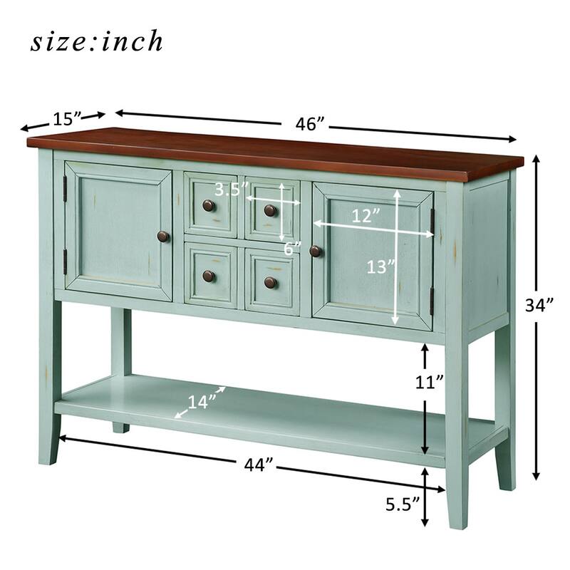 Buffet Table, Sideboard Table with Bottom Shelf, Console Table Dining Room Server, Buffet Cabinet Entry Sofa Table