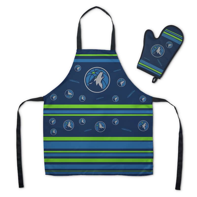 NBA Press Apron BBQ Mitt 2-piece Set - 24" x 28" - Minnesota Timberwolves