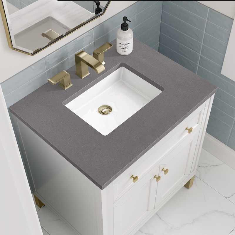 James Martin Vanities Chicago 30" Single Vanity, Glossy White