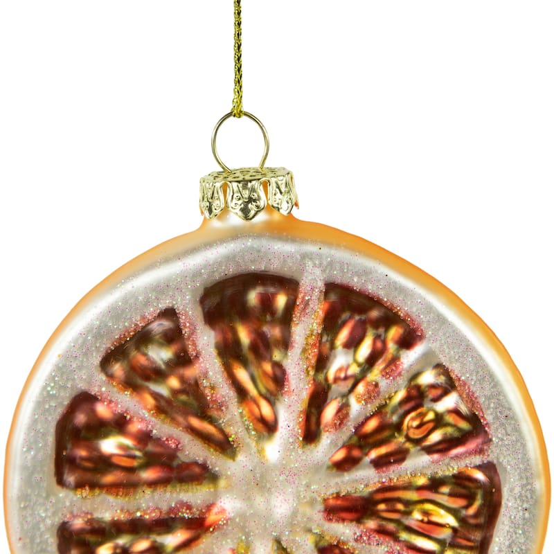 3.5" Glittered Orange Slices Christmas Ornament