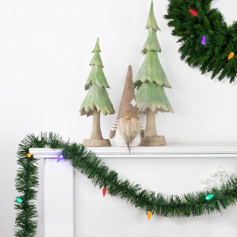 18' x 3" Pine Artificial Christmas Garland Multi LED Faceted Lights