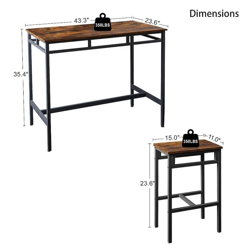 Farmhouse Four Counter Height Pub Dining Table Set