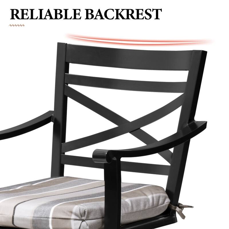 All-Weather Patio Outdoor Indoor Aluminum Swivel Bar Stools with Sunbrella Cushion