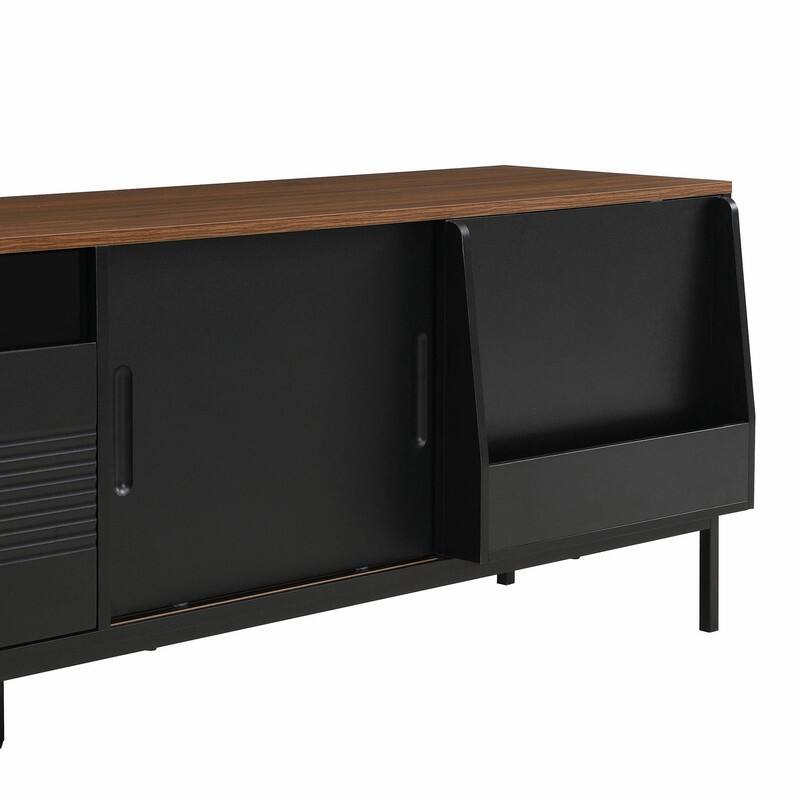 70.8'' Modern TV Stand for TVs up to 75", Entertainment Center with Storage, Sliding Doors