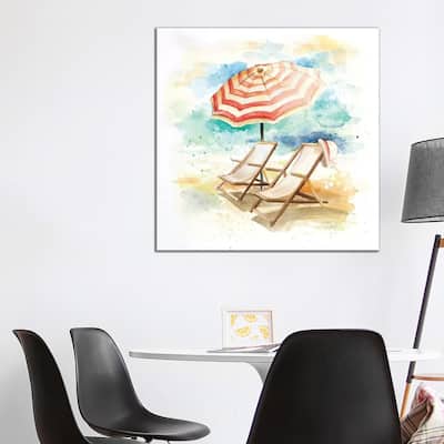 iCanvas "Umbrella on the Beach I" by Patricia Pinto Canvas Print