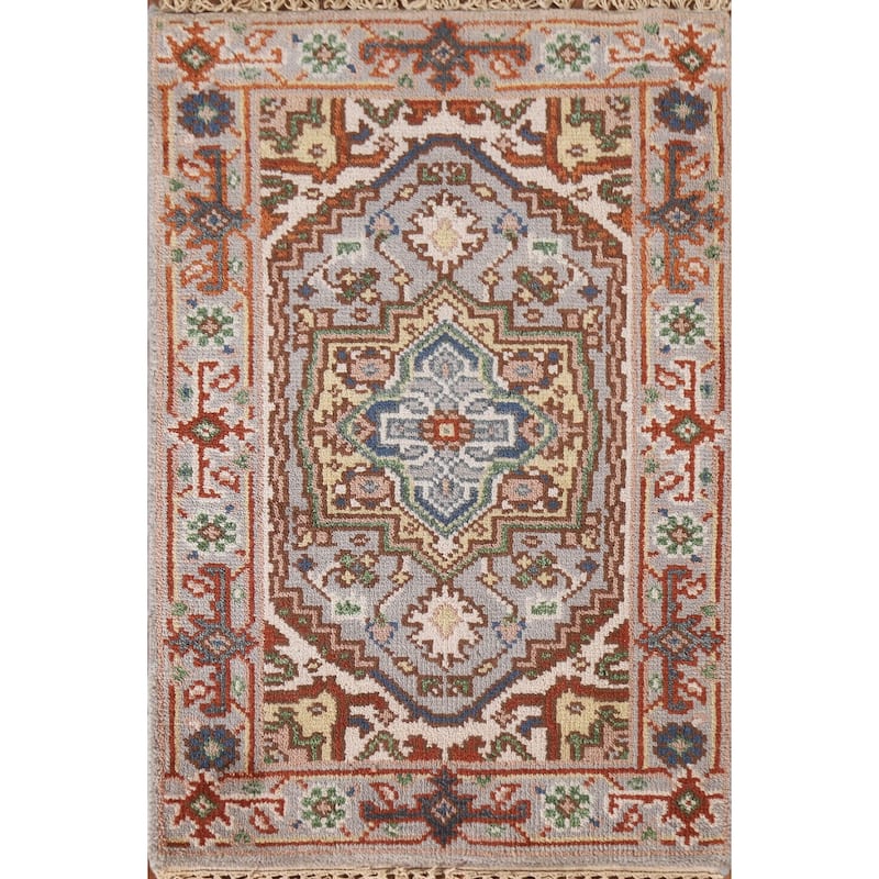 Geometric Heriz Serapi Oriental Area Rug Handmade Wool Carpet - 2'0"x 3'0"
