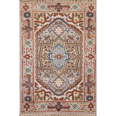 Geometric Heriz Serapi Oriental Area Rug Handmade Wool Carpet - 2'0"x 3'0"