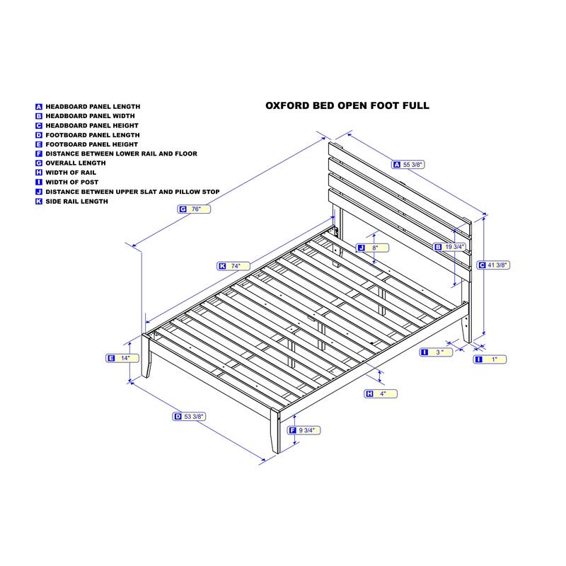 Full Bed with USB - Vintage Visions Loft Style Bed Frame, Solid Wood, Easy Assembly