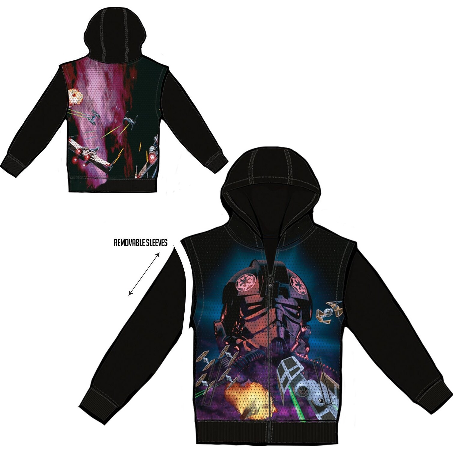 star wars zip up hoodie mens