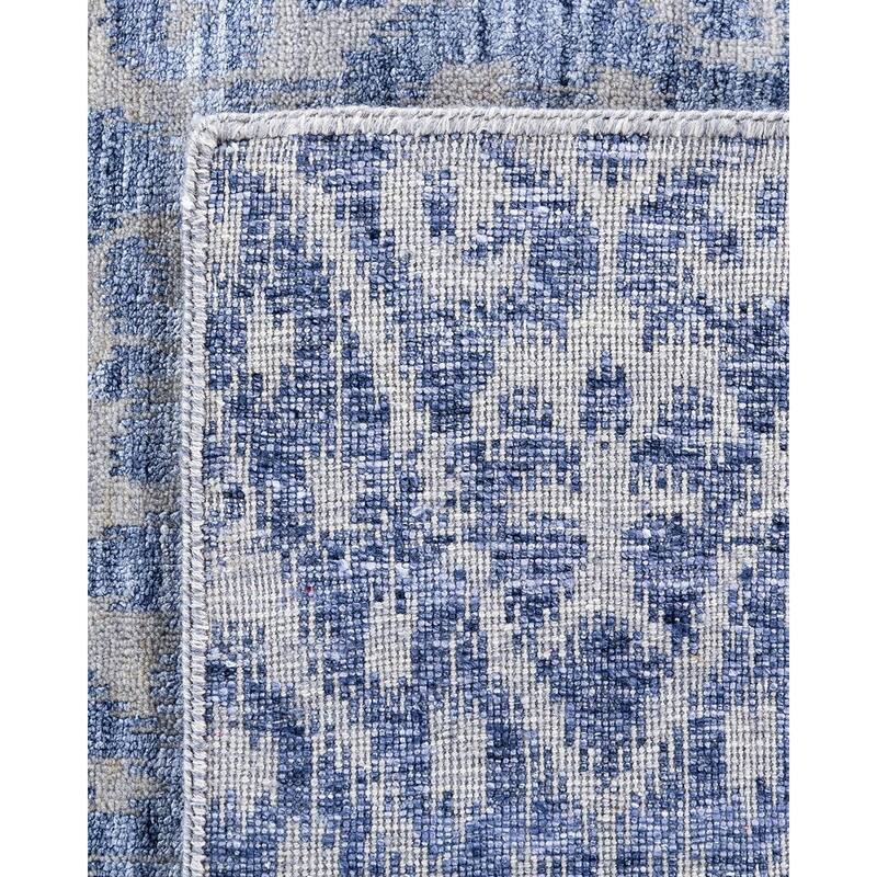 Modern One-of-a-Kind Handmade Area Rug, Blue - 8' 1" x 9' 8"