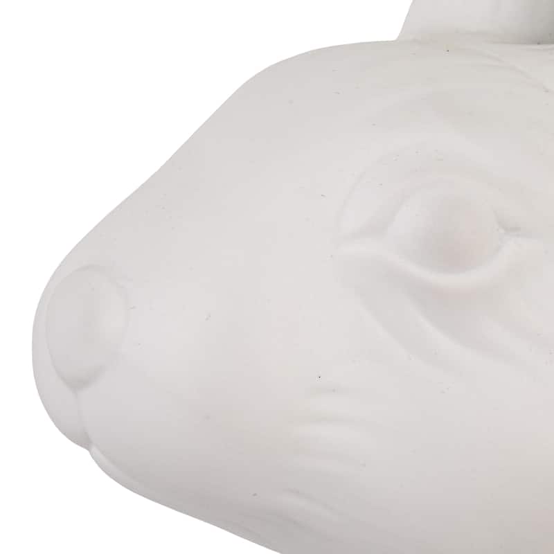 Stoneware Rabbit Shaped Lamp with Inline Switch, Bisque White - 11.5"L x 5.8"W x 7.3"H