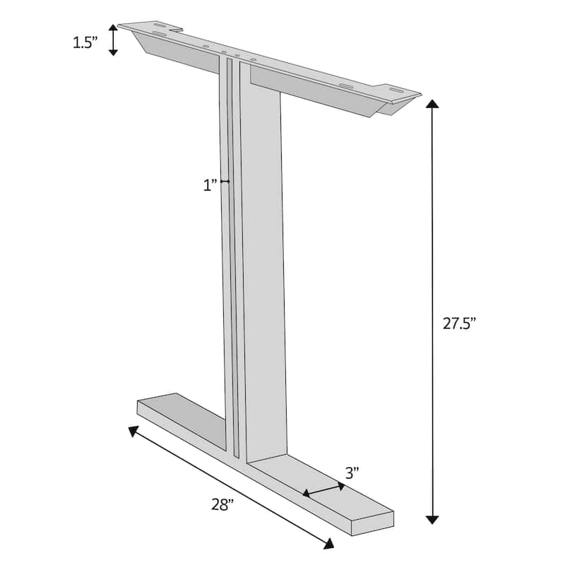 Urbia T Dining Table Base (Set of 2) - Pewter