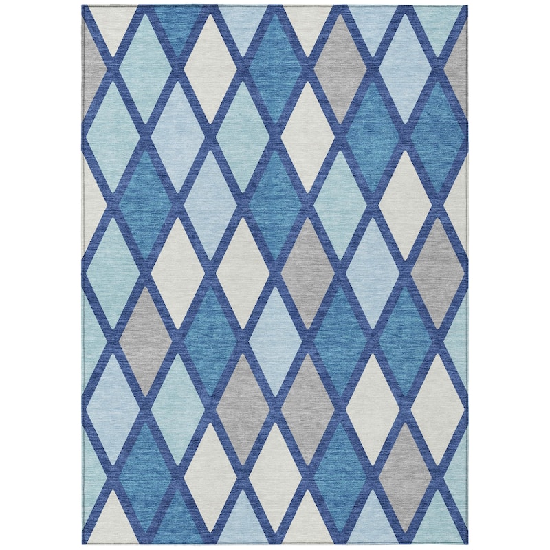 Machine Washable Indoor/ Outdoor Chantille Prism Diamond Rug
