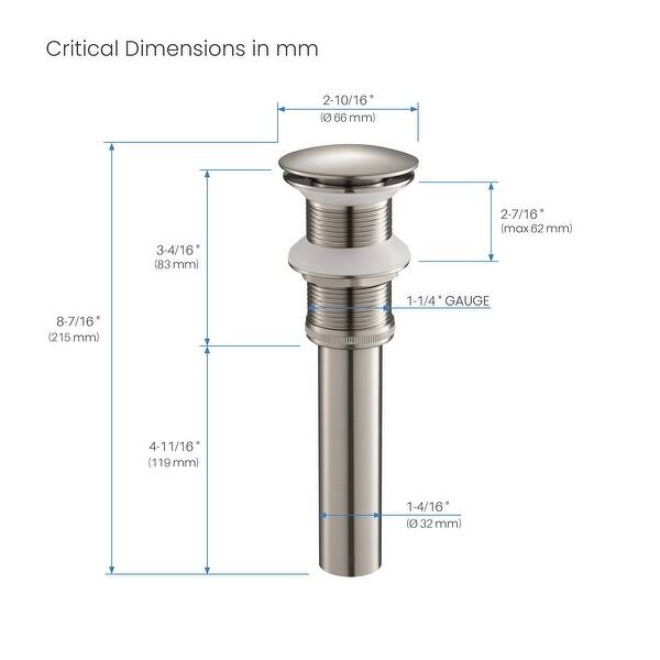 dimension image slide 1 of 7, Bathroom Sink Pop Up Drain Stopper Full Cover without Overflow