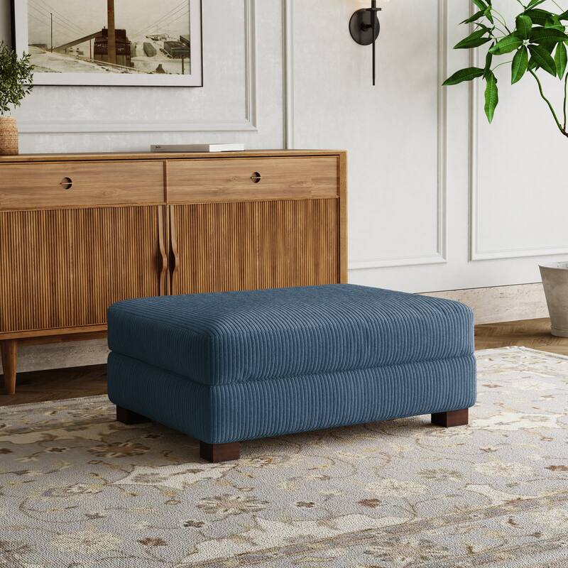 Rectangle Corduroy Ottoman for Living Room
