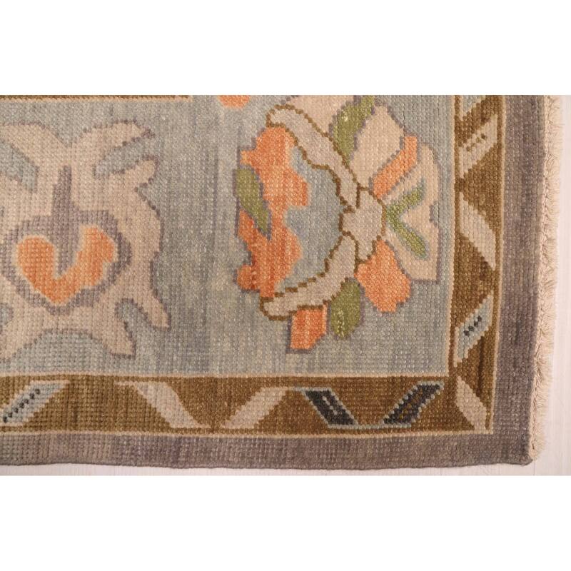 ECARPETGALLERY Hand-knotted Modern Oushak Grey Wool Rug - 8'0 x 9'8