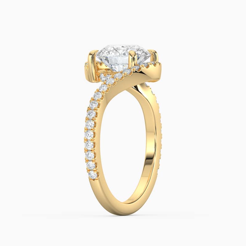 Auriya 14k Gold Round Lab Grown Diamond Bypass Engagement Ring 1.00 to 5.00 ct. tw. (F-G, VS)