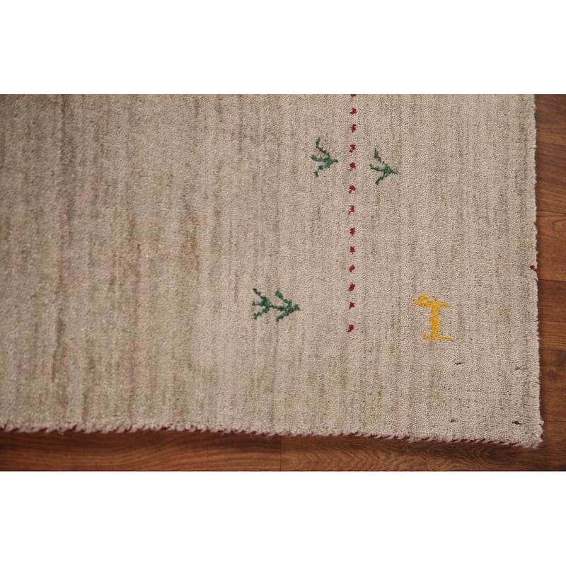 Gabbeh Accent Rug Hand-Knotted Oriental Wool Carpet - 3'0"x 4'10"