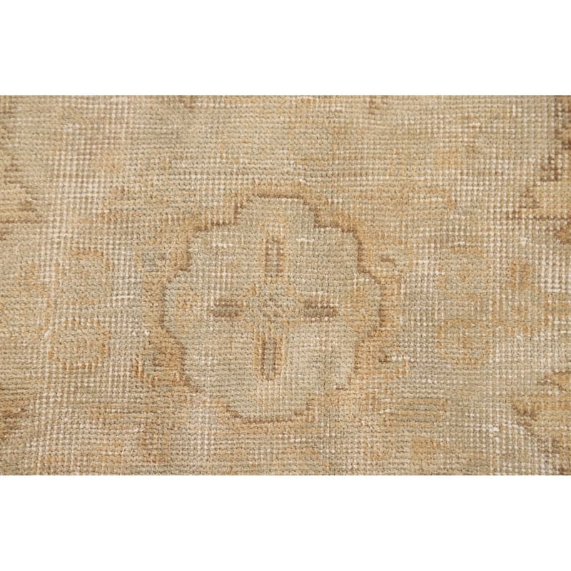 Hand Knotted Oriental 100% Wool Carpet Traditional Floral Yellow & Gold Tabriz Area Rug - 4' 2'' X 3' 0''