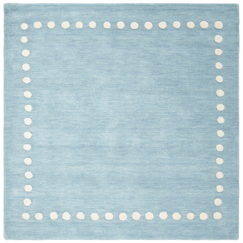 SAFAVIEH Handmade Kids Armanda Wool Rug - Blue/Ivory - 5'  x  5' - Square