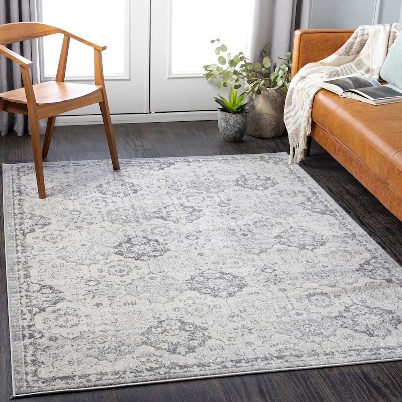 Livabliss Estee Vintage Trellis Area Rug - Grey - 9' x 12'3"