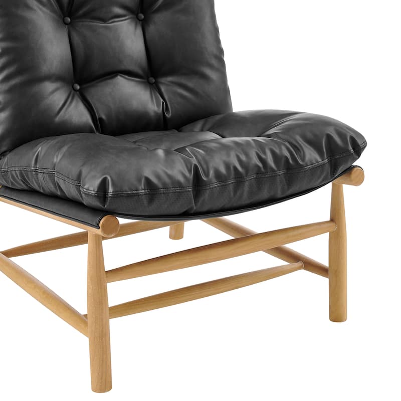 NPD Furniture Oswald Faux Leather Tufted Accent Chair
